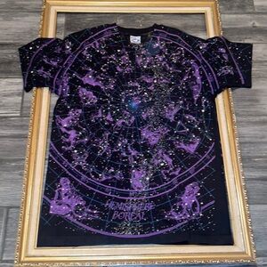 Vintage liquid blue men's XL constellations stars shirt single stitch